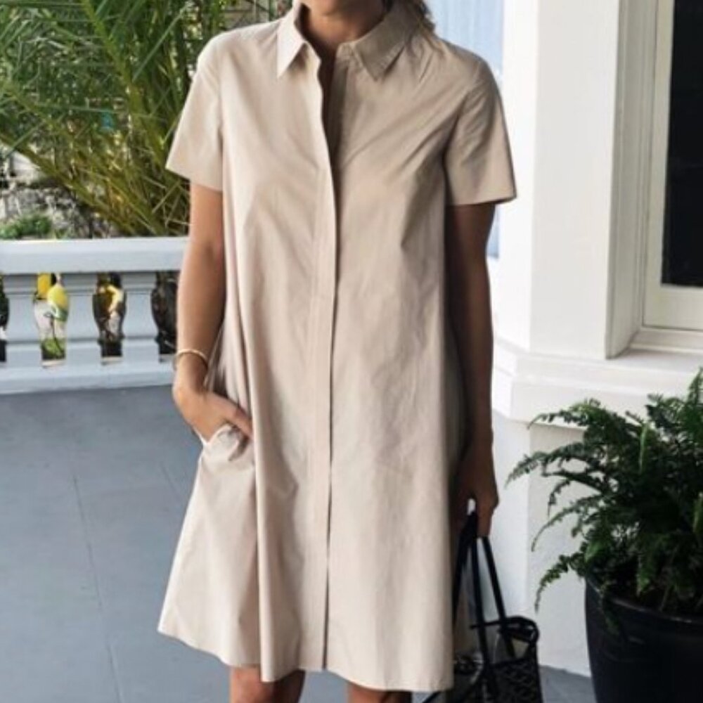 COS Cream Short-Sleeve Dress